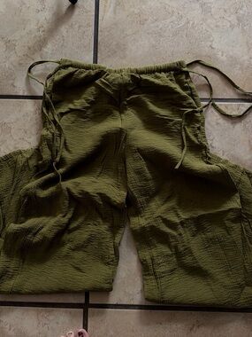 a new day Olive Drawstring Wide Leg Pants